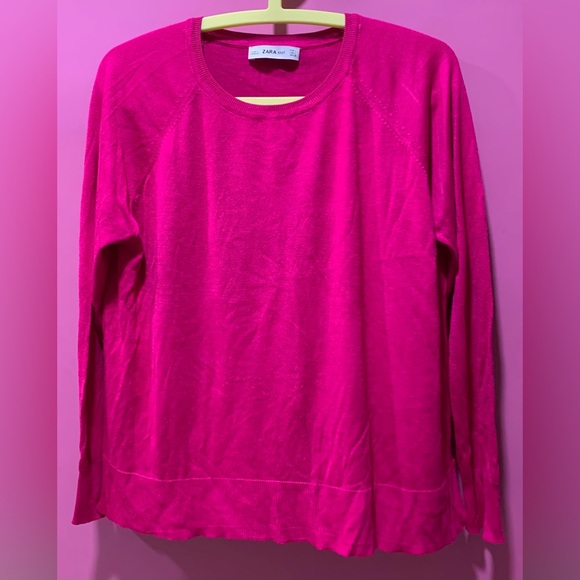Zara Tops - Zara Full Sleeve Knit Top Hot Pink Top Size US L